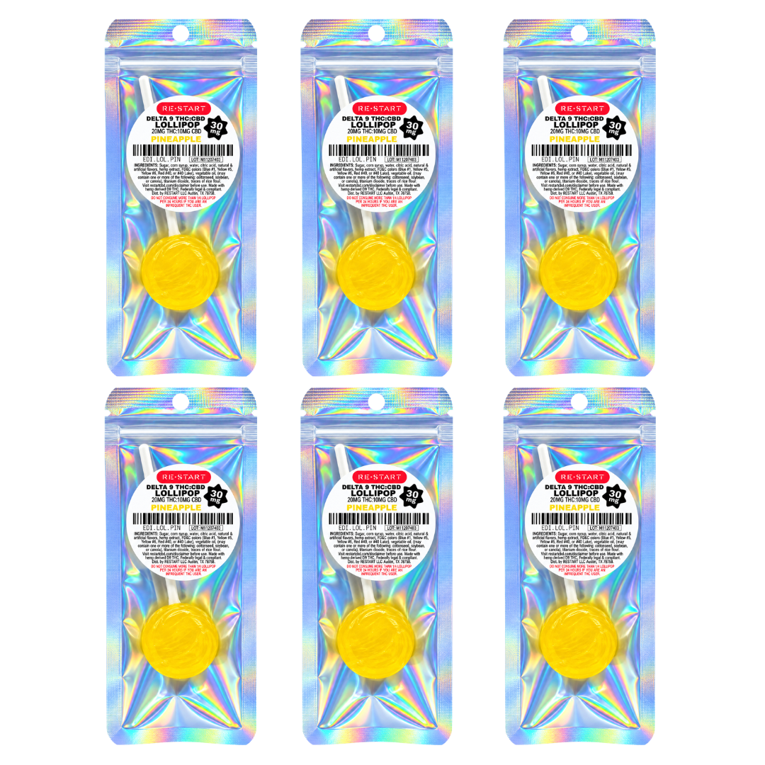 30MG THC:CBD Lollipop - Pineapple / 6-ct